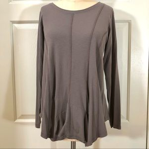 Cut Loose Scoop Jersey Top Dark Taupe Sz M